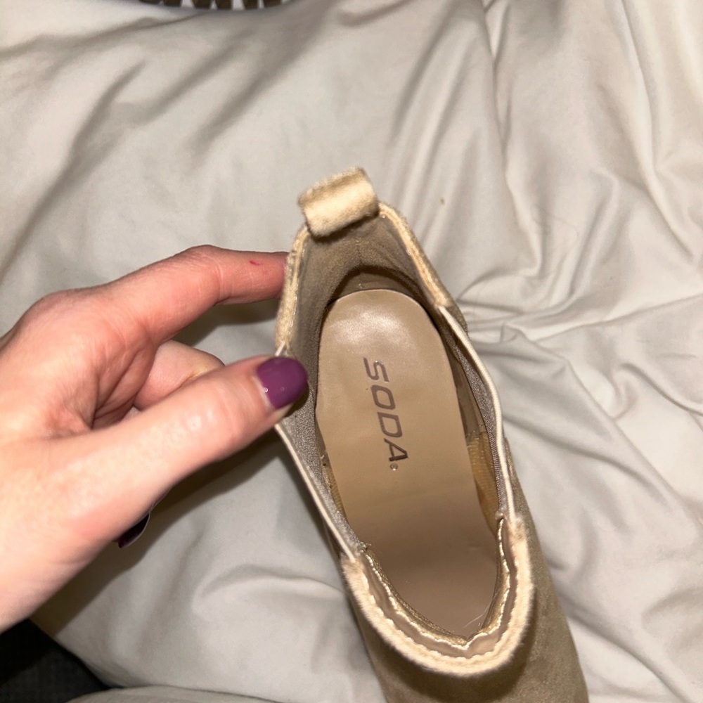 Soda Tan Heeled Ankle Boots - Picture 5 of 5